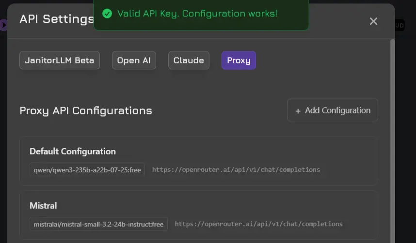 Free Janitor AI API and proxy