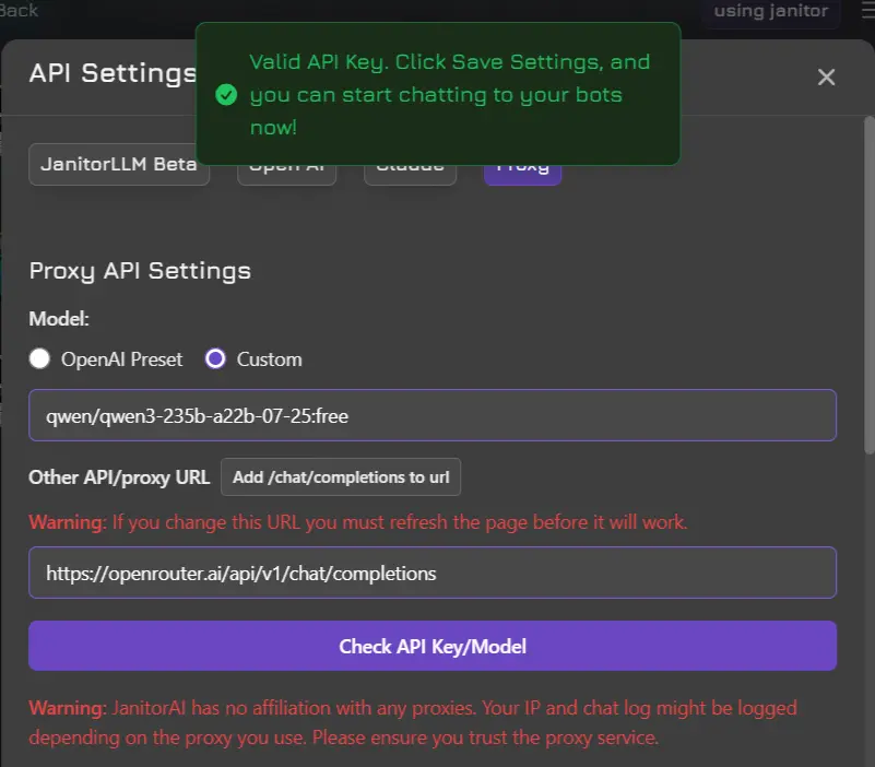 Janitor AI Qwen3 Free API Setup Guide