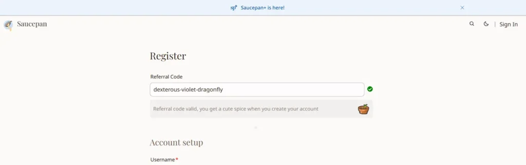 Free Saucepan AI Referral Code